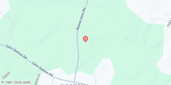 Map showing Beaverdam Baptist Church at 19110 Beaver Dam Rd., Beaverdam, VA