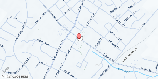 Map showing Berryville Main Street at 23 E Main St, Berryville, VA