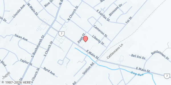 Map showing Duncan Memorial UMC Women at 210 E. Main St., Berryville, VA