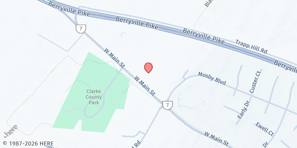 Map showing Emmaus Church at 890 W Main St, Berryville, VA