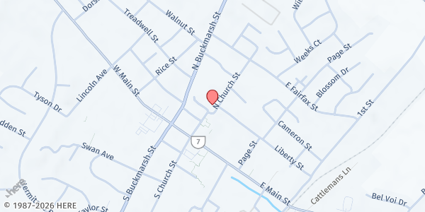 Map showing Grace Episcopal Church at 110 N Church St, Berryville, VA