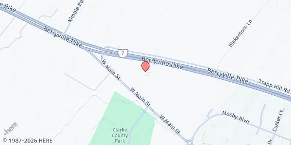 Map showing St Bridget of Ireland Church at 1024 W Main St, Berryville, VA