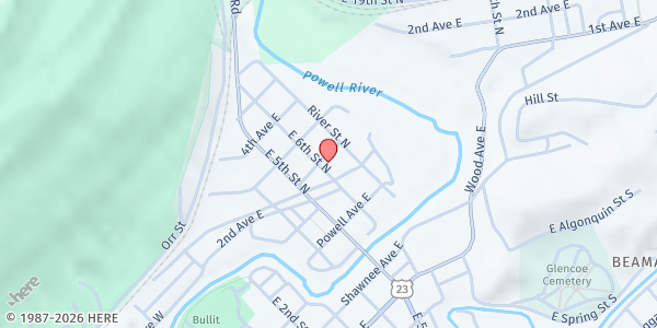 Map showing Bethesda Church Of God at 424 E 6th St N, Big Stone Gap, VA
