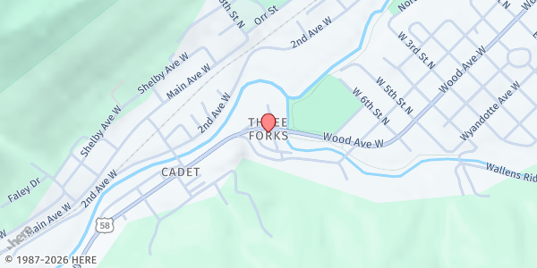 Map showing Food Bank of Wise Co. at 914 Wood Ave W, Big Stone Gap, VA