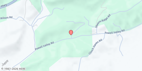 Map showing Legion Memorial Church at 5001 Powell Valley Rd, Big Stone Gap, VA