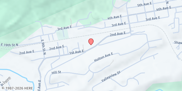 Map showing New Hope Assembly of God at 1405 1st Ave E, Big Stone Gap, VA