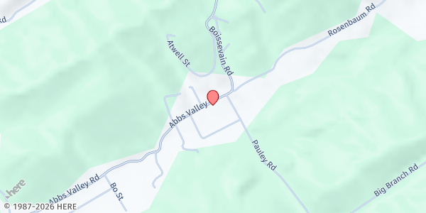 Map showing The Hope Center Community Church at 7680 Abbs Valley Rd., Bluefield, VA