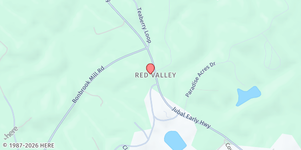Map showing Red Valley United Methodist Church - Food Distribution Center at 30 Red Valley Rd, Boones Mill, VA