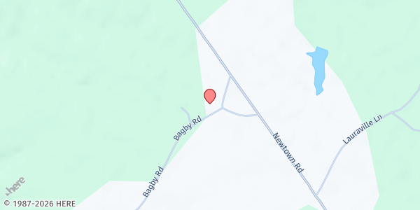 Map showing Jerusalem Baptist Church at 21180 Bagby Rd, Bowling Green, VA