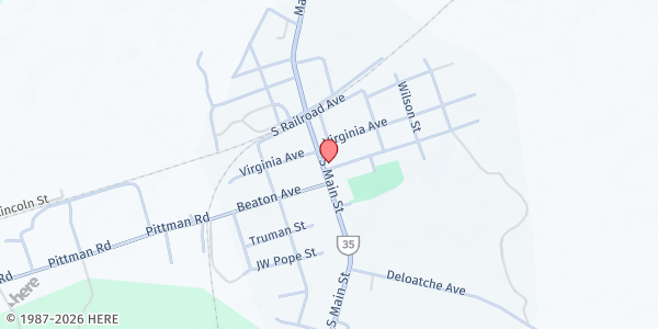 Map showing Boykins United Methodist Church at 32167 S Main St, Boykins, VA