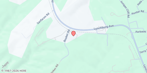 Map showing Crossing Pointe Community Center at 101 Booker Rd., Brookneal, VA