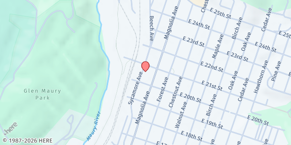 Map showing Augusta Health Buena Vista Primary Care at 2054 Sycamore St., Buena Vista, VA