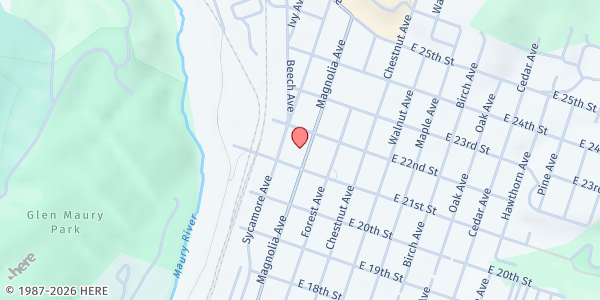 Map showing Maury River Senior Center – Valley Program for Aging Services (VPAS) at 2137 Magnolia Ave, Buena Vista, VA