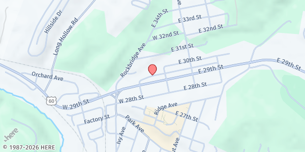 Map showing Stone Church of Brethren at 2162 Forest Ave, Buena Vista, VA