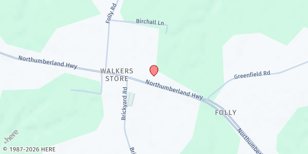 Map showing Gleamers and Blenders Food Pantry at 16097 Northumberland Hwy, Burgess, VA