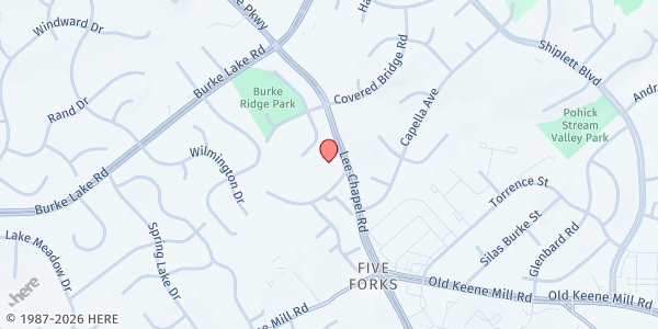 Map showing Abiding Presence Lutheran Church at 6304 Lee Chapel Rd, Burke, VA