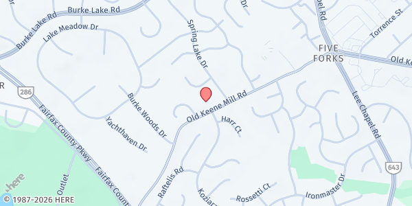 Map showing The Foundry at 9800 Old Keene Mill Road, Burke, VA
