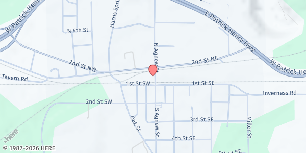 Map showing The Alms House at 105 Agnew Street, Burkeville, VA