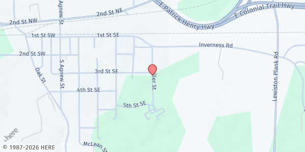Map showing Total Life Center of Southside Virginia at Miller Street, Burkeville, VA