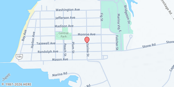 Map showing Emmanuel Episcopal Church at 601 Tazewell Ave, Cape Charles, VA