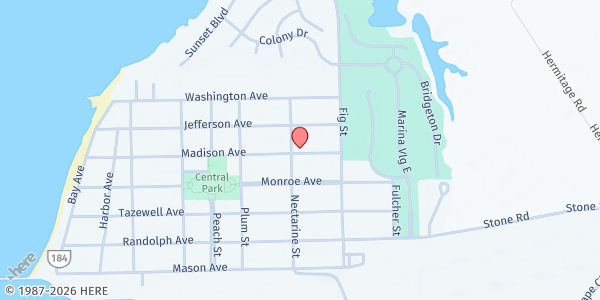 Map showing First Baptist Church at 501 Nectarine St, Cape Charles, VA