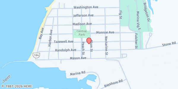 Map showing Trinity United Methodist Church at 109 T-1113, Cape Charles, VA