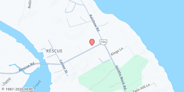 Map showing Rescue Friends Food Pantry at 21295 Rescue Rd., Carrollton, VA