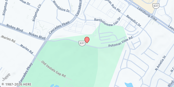 Map showing Manna From Heaven Food Pantry at 21445 Potomac View Rd, Cascades, VA