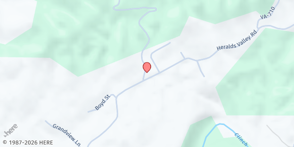 Map showing House of The Lord Church Food Distribution Center at 2680 Red Oak Ridge Rd., Castlewood, VA