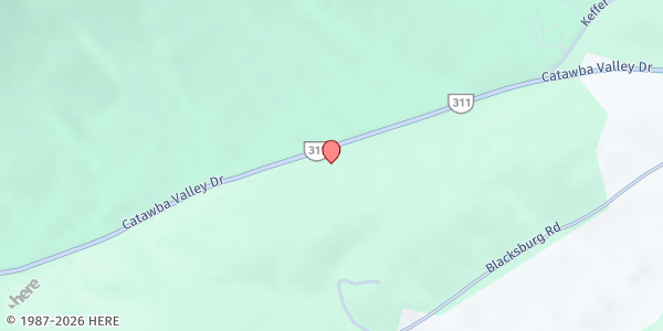 Map showing Grace Assembly of God at 5530 Catawba Valley Dr., Catawba, VA
