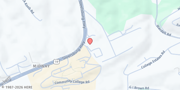 Map showing Cumberland Mountain Community at Cumberland Rd 113, Cedar Bluff, VA