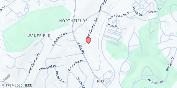 Map showing Church of Our Saviour Episcopal - Food Distribution Center at 1165 Rio Rd E, Charlottesville, VA