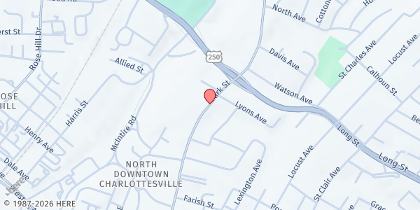 Map showing Food Sharing is Caring - Tonsler Park at Tonsler Park, 500 Cherry Ave, Charlottesville, VA