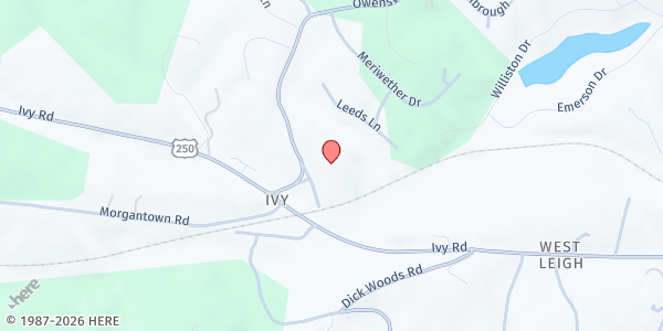 Map showing Outreach Food Pantry at 851 Owensville Rd., Charlottesville, VA