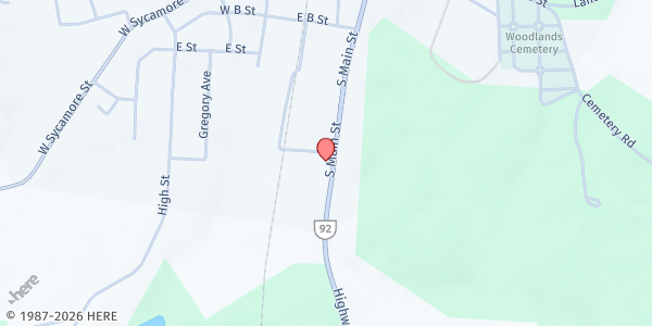 Map showing Holy Name Church of Jesus-Food Distribution Center at 808 South Main Street, Chase City, VA