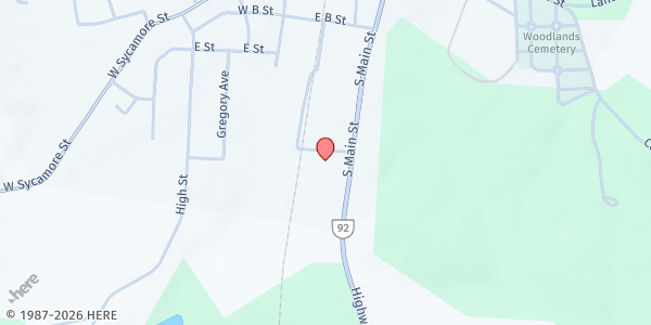Map showing Holy Name Church of Jesus Inc. at 808 South Main Street, Chase City, VA
