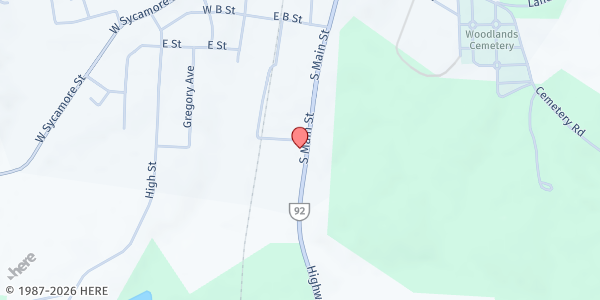 Map showing Holy Name Church of Jesus Inc. at 808 South Main Street, Chase City, VA