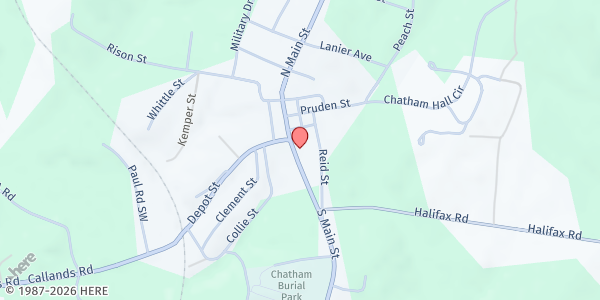 Map showing Pittsylvania County Community Center at 115 S Main St, Chatham, VA