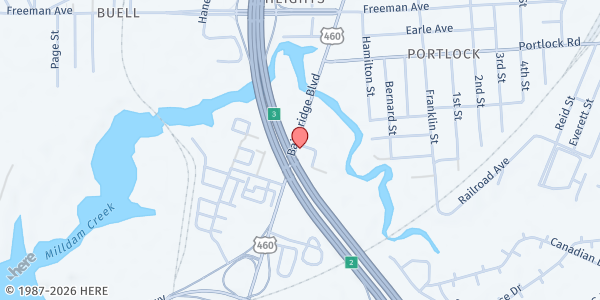 Map showing Agape Ministries at 4227 Bainbridge Blvd., Chesapeake, VA