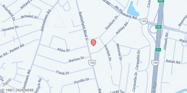 Map showing Great Bridge United Methodist Church - Agape Food Pantry at 201 Stadium Dr., Chesapeake, VA