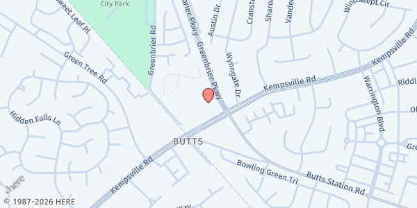 Map showing House of Blessing Food Pantry at Harvest Assembly of God at 525 Kempsville Rd, Chesapeake, VA