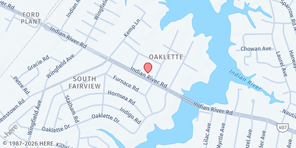 Map showing One City Church at 3310 Indian River Rd, Chesapeake, VA