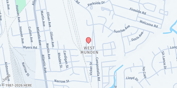 Map showing Providence UCC at 2200 Vicker Ave., Chesapeake, VA