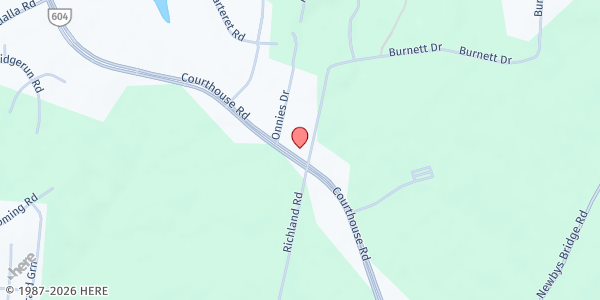 Map showing City of Refuge Church of God at 5711 Courthouse Road, Chesterfield, VA