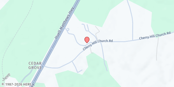 Map showing The Worship Center at 1011 South of Dan School Rd., Cluster Springs, VA