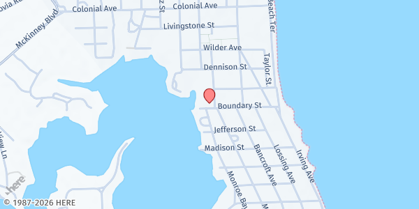 Map showing Colonial Beach Baptist Church Food Pantry at 10 Garfield Avenue, Colonial Beach, VA