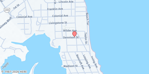 Map showing St. Mary's Episcopal Church Food Pantry at 203 Dennison Street, Colonial Beach, VA