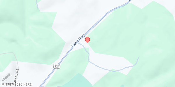 Map showing Friends & Foods at Calvary Baptist Church at 1400 Floyd Highway, Copper Hill, VA