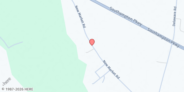 Map showing Grace Lutheran Church at 25280 New Market Rd, Courtland, VA