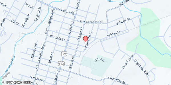 Map showing Culpepper Food Closet at St. Stephen's Episcopal Church at 120 N Commerce Street, Culpeper, VA